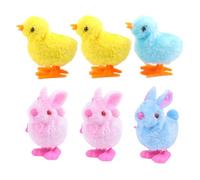 MyrkalaToy 8Pcs Easter Wind up Chick Bunny for Kids Party Game, Wind-up Rabbit Chick Easter Presents, Clockwork Jumping Chicken Bunnies Plush Toys Easter Party Favors Gift Easter Basket Fillers