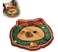MyrkalaToy Merry Christmas Area Rug Capybara - Capybara Bathroom Decor Mat Cute Funny Bath Mat for Kitchen Home Decor Washable Runners for Bedroom Holiday Festive Decor (60 * 60cm)