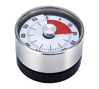 MYRLOFT Kitchen Timer, 60-Minute Visual Countdown, Magnetic & Battery-Free with 72 dB Bell (3-5 s), ideal timers for cooking (baking/egg), mechanical timer for worktop or fridge use (Silver)