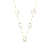 Myrnaist Clover Necklace for Women, Flower pendant Necklace, Five Leaf Clover Necklaces Dainty Lucky Clover Jewelry Gifts, Stainless Steel, No Gemstone