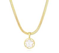 Myrnaist Flower Necklace for Women Stainless Steel Dainty Daisy Pendant Snake Necklace Trendy Simple Jewelry Gift, Stainless Steel, No Gemstone