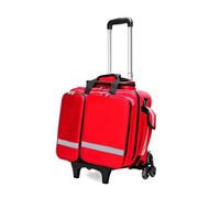 MYRTFK Professional First Aid Bag, Large Capacity Portable Outdoor Waterproof Emergency First Responder Trauma Bag,for EMT, EMS, Paramedic Wheeled Medical Trolley Bag(Red)