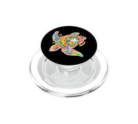 Myrtle Beach Colorful Tie Dye Sea Turtle Retro Graphic PopSockets PopGrip for MagSafe