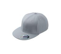 Myrtle Beach Men's Flexfit 6 Panel Flat Peak Baseball Cap in Light Grey | Size: S/M Myrtle Beach Light Grey S/M