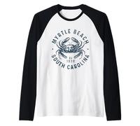 Myrtle Beach South Carolina Crab Vintage Pride Raglan Baseball Tee