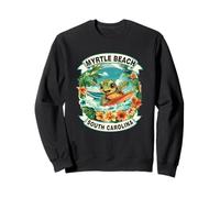 Myrtle Beach South Carolina Cute Sea Turtle Surfing Summer Sweatshirt