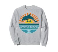 Myrtle Beach South Carolina Dolphin Beach Ocean Retro Sunset Sweatshirt