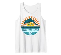 Myrtle Beach South Carolina Dolphin Beach Ocean Retro Sunset Tank Top