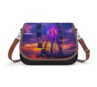 Myrtle Beach South Carolina Ferris Wheel Crossbody Bags for Women Leather Tote Bag Travel Purse Shoulder Bag for Work Shopping