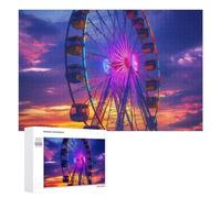 Myrtle Beach South Carolina Ferris Wheel Jigsaw Puzzle for Adults 1000 PCS Wooden Challenging Puzzles for Home Party Decor