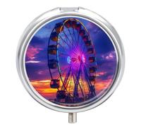 Myrtle Beach South Carolina Ferris Wheel Travel Pill Organizer Portable Pill Case Small Pill Box for Purse Pocket