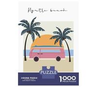 Myrtle Beach, South Carolina Illustration 1000 Piece Jigsaw Puzzle, Historic Square Architecture, Screen-Free Fun, Matte Printed Jigsaw, for Travel Lovers, 52x38cm/1000pcs
