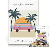 Myrtle Beach, South Carolina Illustration Jigsaw Puzzles 1000 Piece for Teenagers Sharp Memory Soothing Downtime Neat Edges Nice Gift size 50x75cm