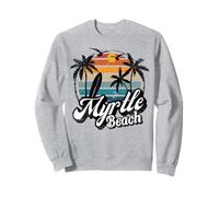 Myrtle Beach South Carolina Palm Tree Surf 70's Retro Sunset Sweatshirt