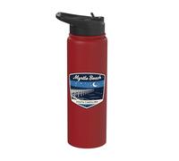 Myrtle Beach South Carolina Pier Night Ocean Stars Moon Stainless Steel Insulated Water Bottle