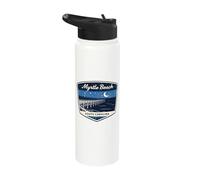 Myrtle Beach South Carolina Pier Night Ocean Stars Moon Stainless Steel Insulated Water Bottle
