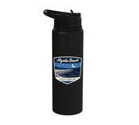 Myrtle Beach South Carolina Pier Night Ocean Stars Moon Stainless Steel Insulated Water Bottle