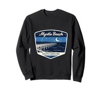 Myrtle Beach South Carolina Pier Night Ocean Stars Moon Sweatshirt