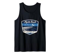 Myrtle Beach South Carolina Pier Night Ocean Stars Moon Tank Top