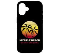 Myrtle Beach South Carolina Retro Sunset Palm Trees Case for iPhone 16