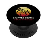 Myrtle Beach South Carolina Retro Sunset Palm Trees PopSockets Adhesive PopGrip