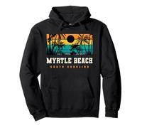 Myrtle Beach South Carolina Retro Sunset Pullover Hoodie