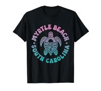 Myrtle Beach South Carolina Sea Turtle Souvenir Groovy Retro Value Graphic T-Shirt, Men, Black, XL