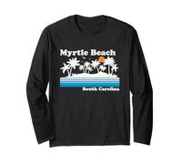 Myrtle Beach South Carolina Vintage 80s Tropical Vacation Long Sleeve T-Shirt