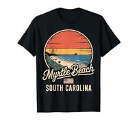 Myrtle Beach South Carolina Vintage Palm Sunset Souvenir T-Shirt