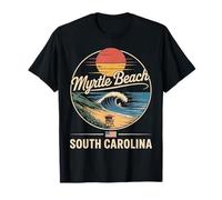Myrtle Beach South Carolina Vintage Surf Wave Souvenir T-Shirt