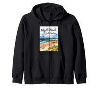 Myrtle Beach South Carolina Watercolor Pier Zip Hoodie