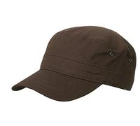 Myrtle Beach Trendy cap in military style made of durable cotton fabric (dark-brown)