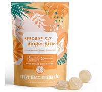 Myrtle & Maude Queasy Ginger Gins - Ginger Sweets for Morning Sickness & Pregnancy Nausea, Enriched with Vitamin B6, Certified Vegan & Made in UK, 130g