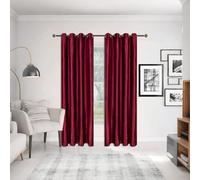 MYRU 1 Pair Velvet Curtains Eyelet Room Drakening Curtains for Bedroom and Living Room (Burgundy Red, 2 Panels 66x96 Inch)
