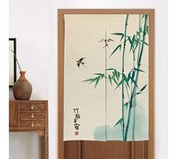 MYRU Kitchen Curtain Bedroom Partition Curtain Noren Bamboo Japanese Curtain Doorway Feng Shui Door Curtain (Bamboo,33 by 59 Inch)