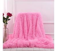 Myru Plush Super Soft Blanket Bedding Sofa Cover Furry Fuzzy Fur Warm Throw Qulit Cozy Couch Blanket for Winter (51"x63", Pink)