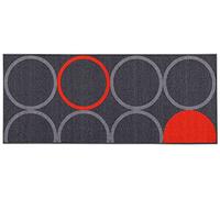 myrug Opty Grey Orange Carpet Runner, Stair Runners, Floor Cover, Printed in 57 x 140 cm, Specially Made Carpet Runner, Short Pile, Soft Surface, Easy to Clean, Non-Slip Backing