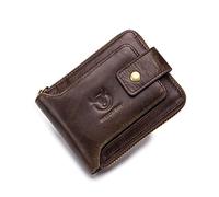 MyrXFb Wallet,Wallet for Men,Genuine Leather Wallet for,Genuine Leather RFID Blocking Wallet for Men,Bifold Wallet Vintage Large Capacity Zipper Pouch(Brown)