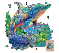 MYS Aurora Wooden Puzzles, Dolphin Jigsaw Puzzles 900 Pieces, Unique Shaped Wooden Puzzles for Adults and Kids, Family Game 23.3x22.5 Inch