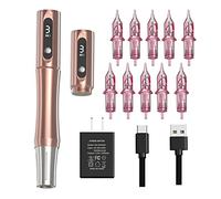 My's Beauty Wireless Permanent Makeup Tattoo Pen Dual LCD Battery Microblading Permanent Makeup Machine with 10pcs 1R Cartridge Needles, for Eyebrow Lip Eyeliner Tattoo