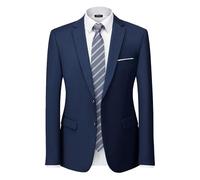 MY'S Men's Slim Fit Blazer, Two Button Casual Lightweight Jacket, Sport Coat for Daily, Deep Blue, XL