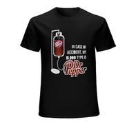 My'S Movet in Case of Accident Blood Type is Dr Pepper Vintages Men T Shirt Mens Unisex Black Tees
