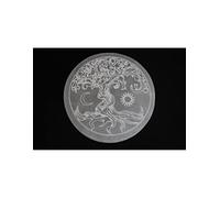 mysale24.de Selenite Charging Plate, Large Round White, Handmade, Flower of Life, 10 cm, 0.267 kg, Morocco
