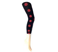 MYSASI 70 Denier Footless Tights -Large Spot Pattern (S, Red Spots)