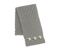 MYSASI Aran Scarf, 100% British Wool, Women's Winter Warm Sheep Design, Heritage Collection, Locally Sourced (Glen Grey, One Size)