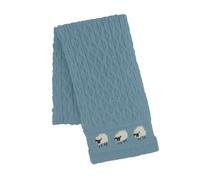 MYSASI Aran Scarf, 100% British Wool, Women's Winter Warm Sheep Design, Heritage Collection, Locally Sourced (Heather Blue, One Size)