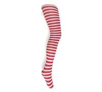 MYSASI Children's Striped Tights (11-14 years, Red & White)