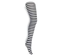 MYSASI Children's Striped Tights Size. 11-14 years. White and Black.