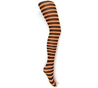 MYSASI Children's Striped Tights Size. 6-8 years. Black and Orange.