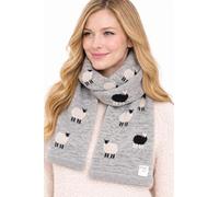 MYSASI Merino Womens 100% British Pure Wool Scarf, Sheep Design Heritage Pattern, Winter (Glen Grey, One Size)